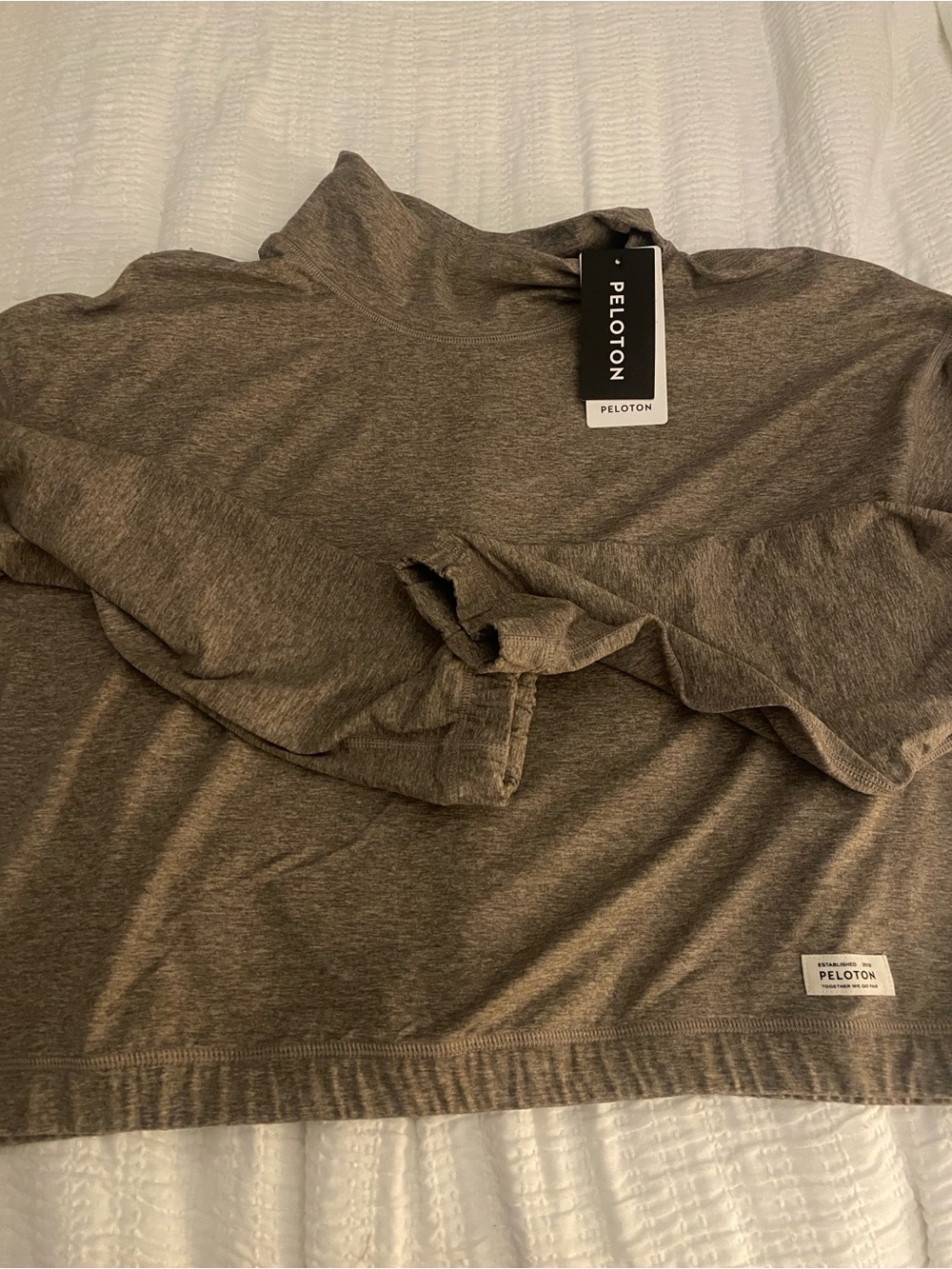 Peloton Brown Heather Long-Sleeve Pullover - Picture 3 of 3